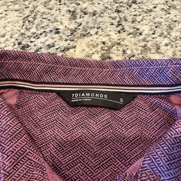 7 Diamonds Tantalum Performance Pima Polo Dusty Rose - Small - Picture 5 of 6